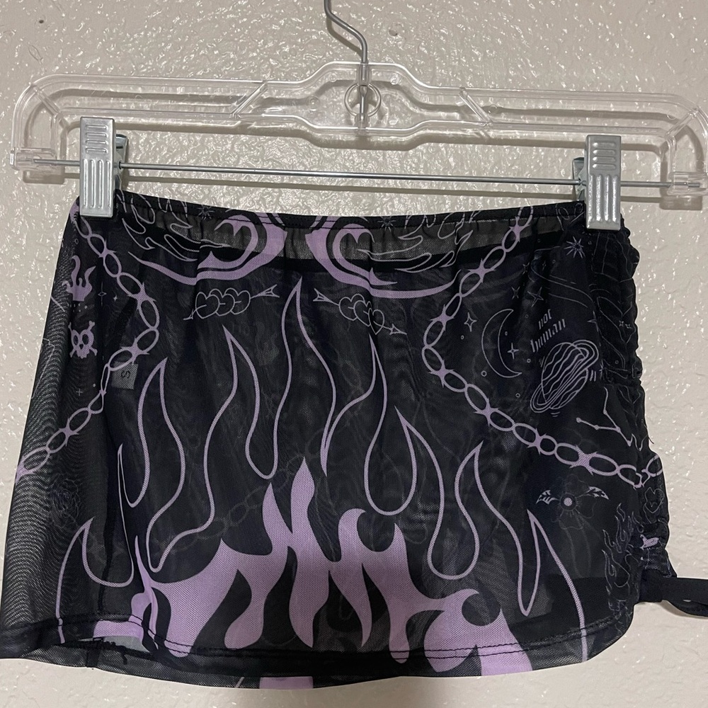 Freedom Ravewear Inkwork Mesh Skirt & Gloves
